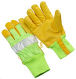 9-GHV64KW.Grain pigskin leather palm,3M fluorescent tape,TR2 lined. S - XXL. PRICE PER DOZEN.